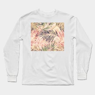 Palm Leaves in pink Long Sleeve T-Shirt